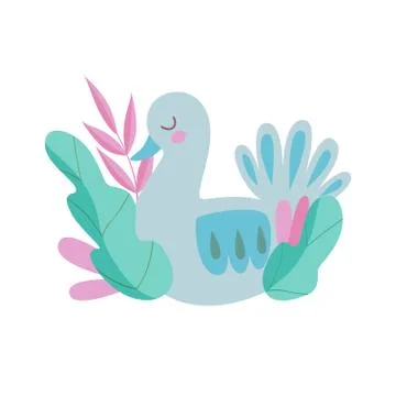 Cute Nesting Bird, Symbol of Spring Colorful Vector Illustration Stock Illustration