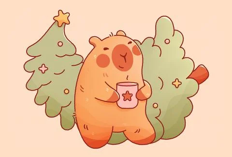 Cute New Year character. Stock Illustration