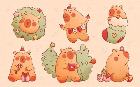 Cute New Year characters. Stock Illustration