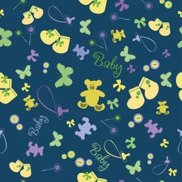 Cute Newborn seamless pattern Stock Illustration