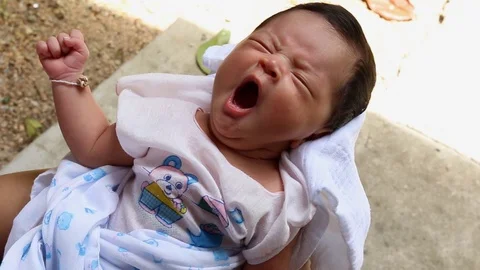 Cute newborn sleeping Stock Footage 73720352