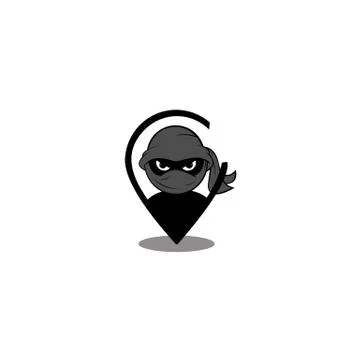 Cute ninja character design template with pins Stock Illustration