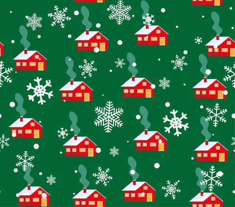 Cute nordic pattern with houses, vector illustration Stock-Illustration