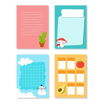 Cute note paper vector design Stock Illustration