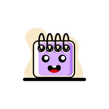 Cute Notepad Character Vector Illustration Conceptual Design Stock Illustration