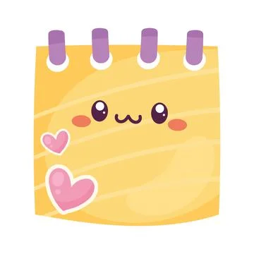 Cute notes block kawaii style Illustrazione stock