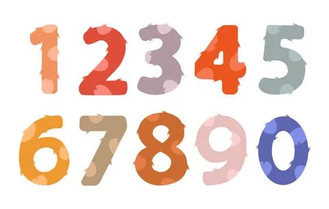 Cute numbers Stock Illustration