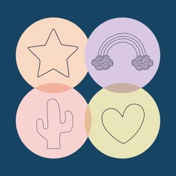 Cute objects design Stock Illustration