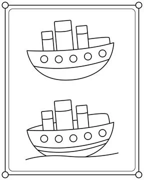 Cute ocean ship vector illustration Stock Illustration