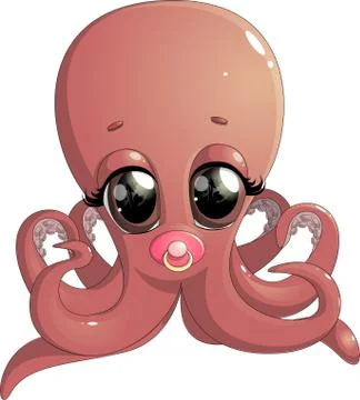 Cute octopus cartoon Stock Illustration