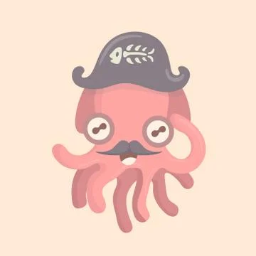Cute octopus cartoon. Stock Illustration