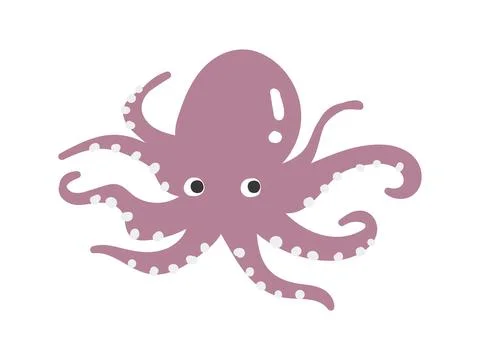 Cute octopus. Simple and flat design. Stock Illustration