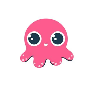 The cute octopus is smiling Stock Illustration