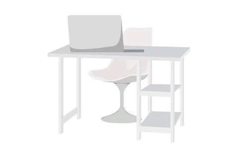 Cute office desk workspace Stock Illustration