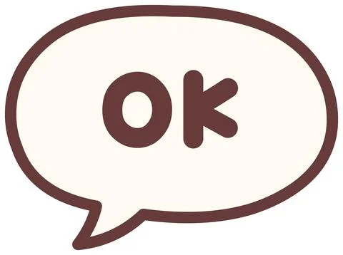 Cute OK Speech Bubble Icon 스톡 일러스트