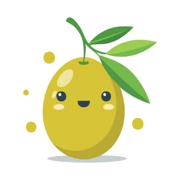 A cute Olive fruit illustration Illustrazione stock