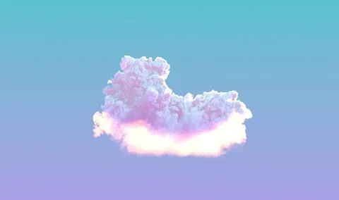 Cute one sunset cloud , cgi nature 3D rendering 스톡 일러스트