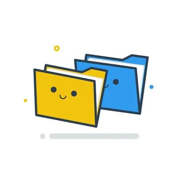 Cute open folder document cartoon concept isolated vector icon illustration Stock Illustration