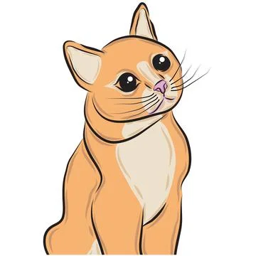 Cute orange cat pet vector picture Stock Illustration