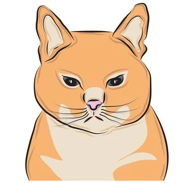 Cute orange cat pet vector picture Stock Illustration