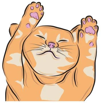 Cute orange cat pet vector picture Stock Illustration