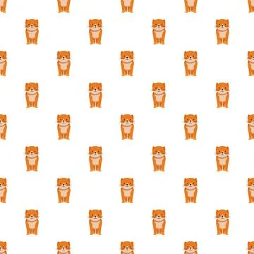 Cute orange cat repeating seamless pattern background Stockillustratie