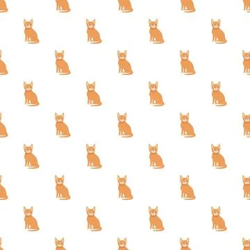 Cute orange cat repeating seamless pattern background Stock Illustration