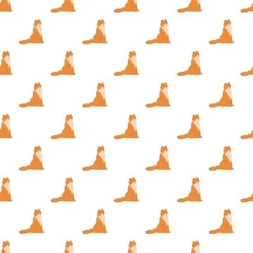 Cute orange cat repeating seamless pattern background Stockillustratie