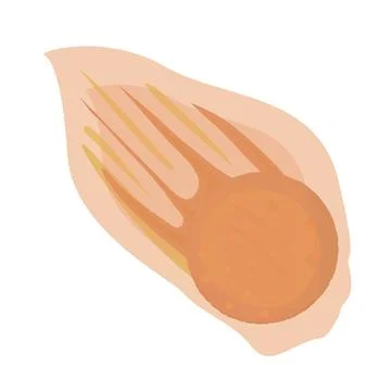 Cute orange comet falling down Stock Illustration