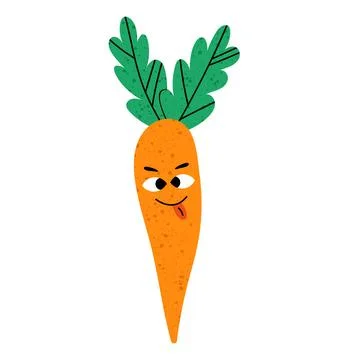 Cute orange crazy carrot Stock Illustration