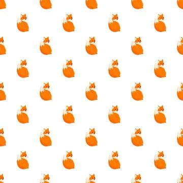 Cute orange fox animals seamless repeating pattern Stock Illustration