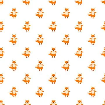 Cute orange fox cartoon characters seamless pattern 스톡 일러스트