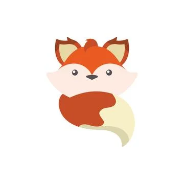 Cute orange fox character. Vector Stock Illustration
