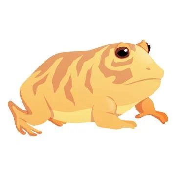 Cute orange frog, cartoon toad is sitting, vector flat illustration of exotic Stockillustratie