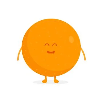 Cute orange fruit characters with faces and hands vector illustration Stock Illustration