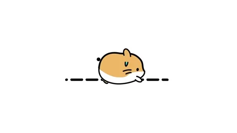 Cute Orange Hamster Lying Flat Cartoon Sticker Illustration Stock Footage 336837165