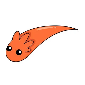 Cute orange seed shaped creature, doodle icon image kawaii Stock-Illustration