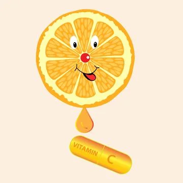 Cute orange slice Stock Illustration