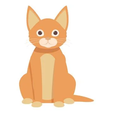 Cute orange tabby cat sitting and looking forward Stock Illustration