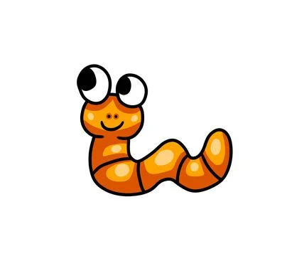 Cute Orange Worm Stock Illustration