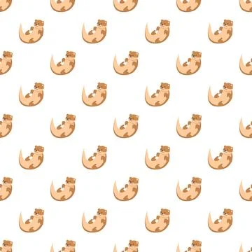 Cute otter animal repeating pattern background Stock Illustration