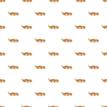 Cute otter animal seamless pattern background design Stock Illustration