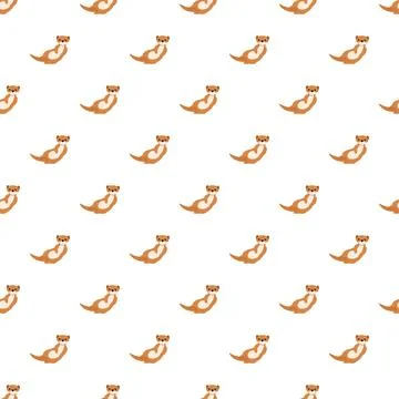 Cute otter pattern creating a seamless animal background Stock Illustration