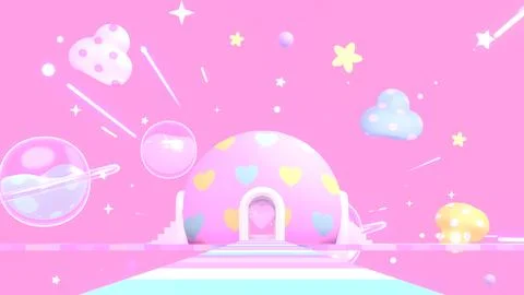 Cute outer space center with heart Stock Illustration