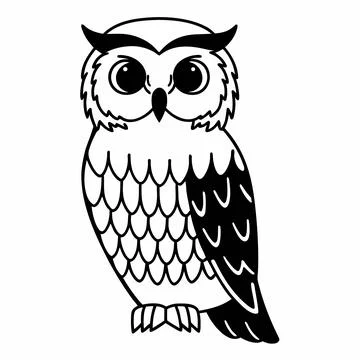 Cute Owl Character Flat Vector Illustration Stock Illustration