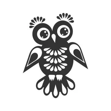 Cute Owl a design element, logo or emblem for a project, . Vector illustratio Stock Illustration