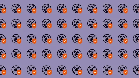 Cute Owl Face Pattern with Orange Heart Detail. Stock Footage 325383663