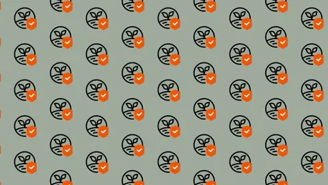 Cute Owl Face Pattern with Orange Heart. Video stock 325383674