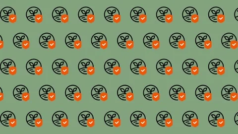 Cute Owl Icon Pattern on Green Background. Stock Footage 325383738