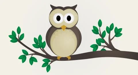 Cute owl illustration vector Stock Illustration